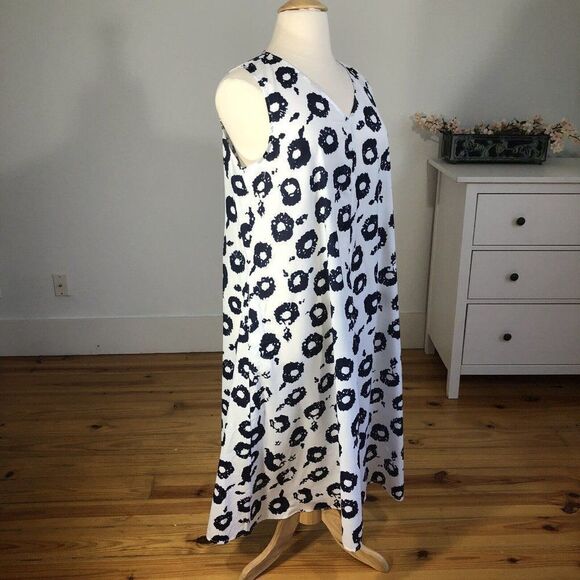 NEW Tendency Lightweight Sleeveless ALine Ankle Length Dress XXL Plus Size White - Picture 2 of 12